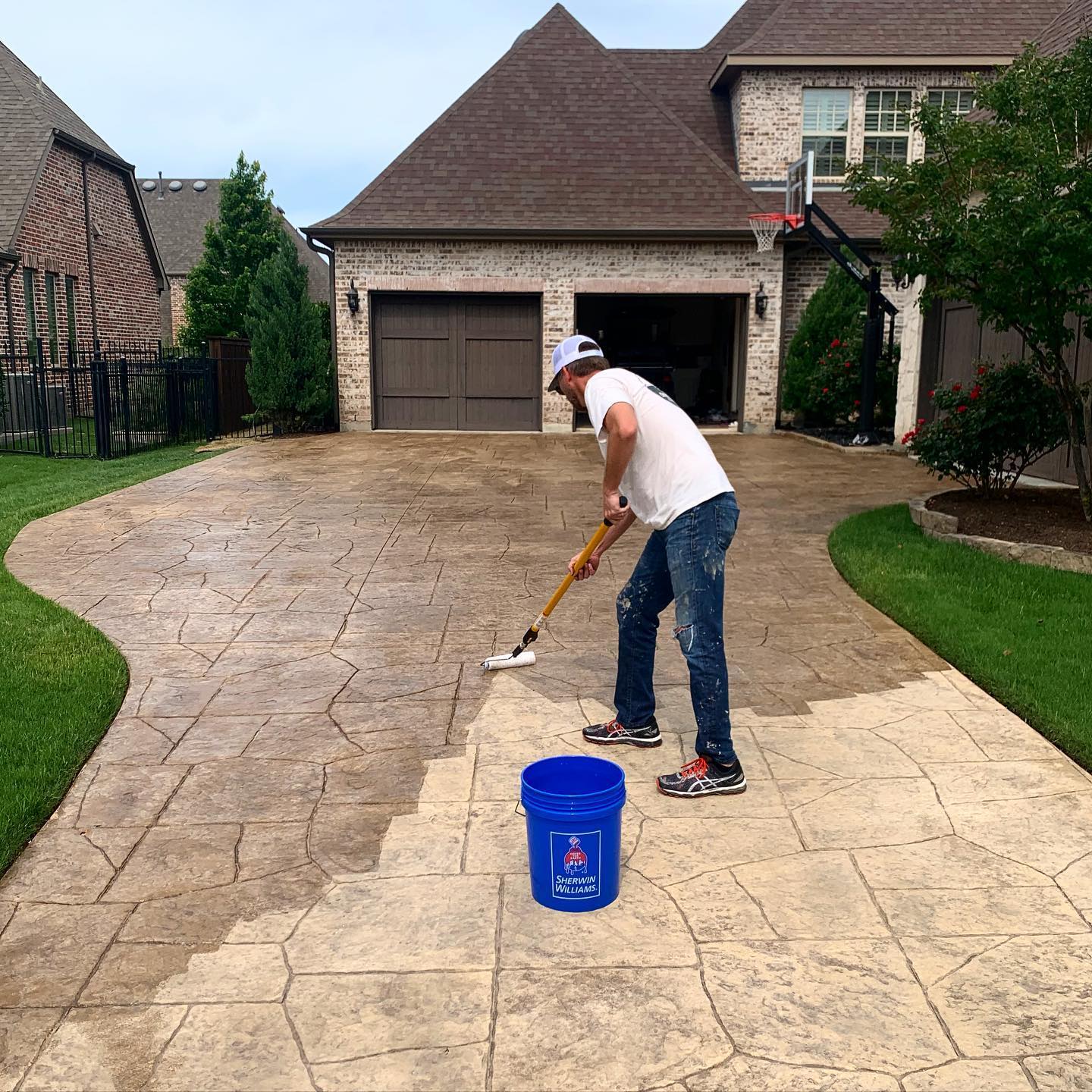 Gallery image 1 — pressure washing driveway in Plano