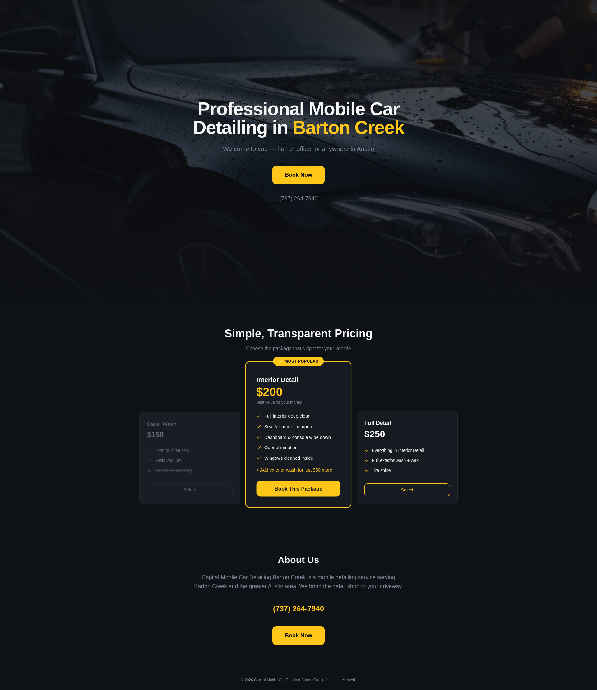 interior car detailing Capital Mobile Car Detailing Barton Creek