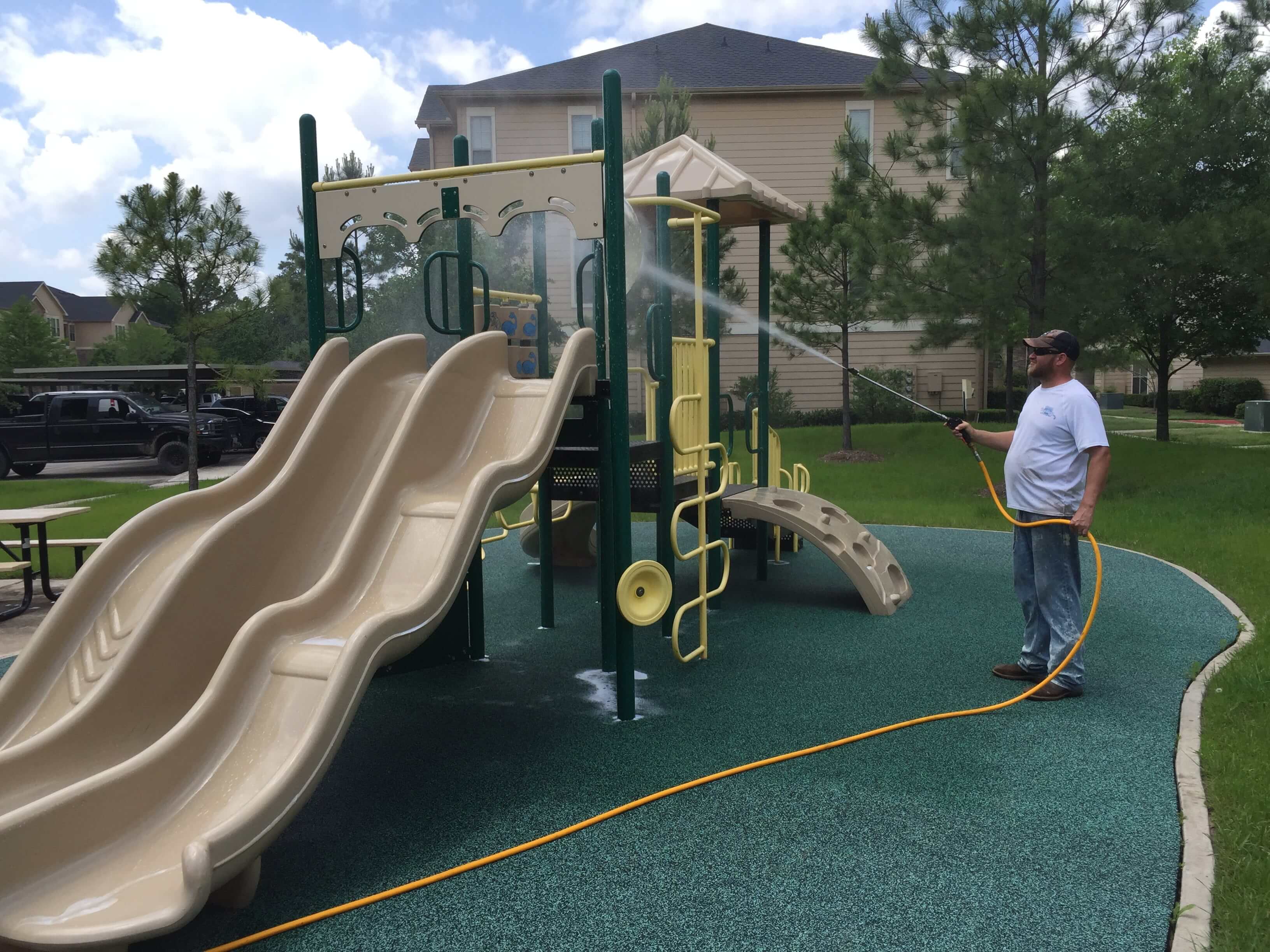 parking lot pressure washing Houston photo