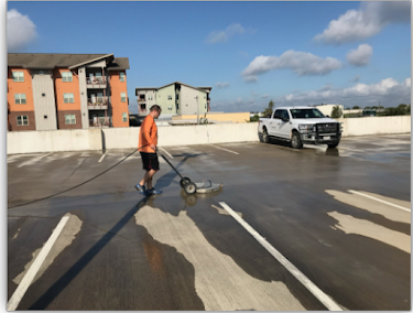 parking lot pressure washing Houston photo